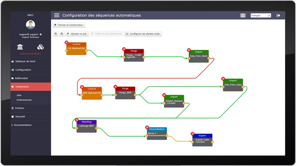 screenshot of XREC Reconciliation